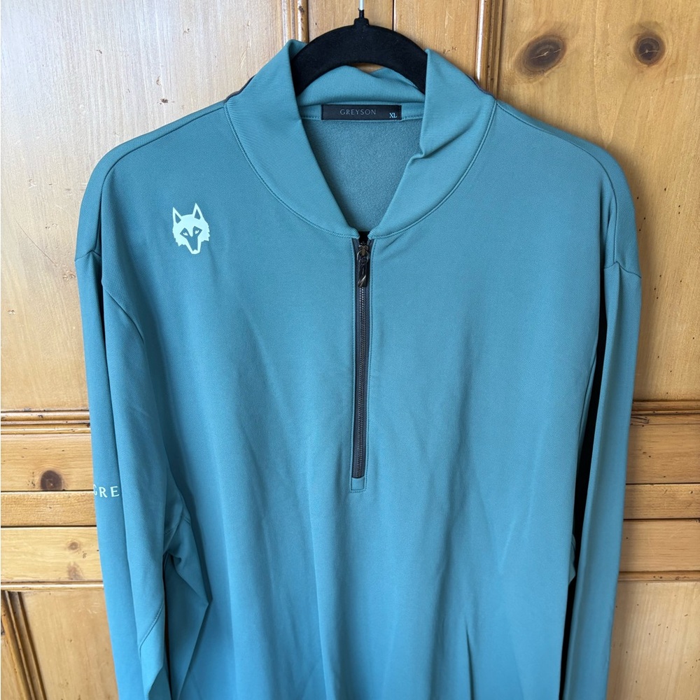 Greyson Men's Teal Quarter-Zip Pullover Sweatshirt